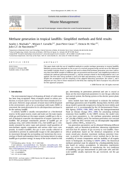 Methane generation in tropical landfills: Simplified