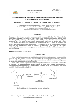 Characterization of Crude Glycerol from Biodiesel