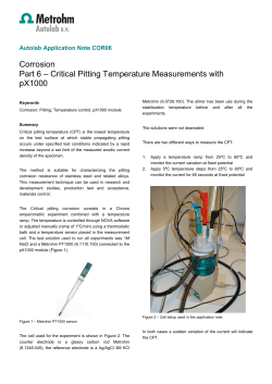 Critical Pitting Temperature Measurements with