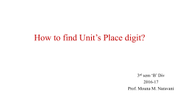 How to find Unit`s Place digit?