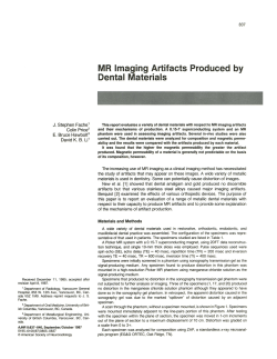 MR Imaging Artifacts Produced by Dental Materials