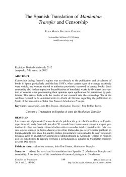 The Spanish Translation of Manhattan Transfer and Censorship
