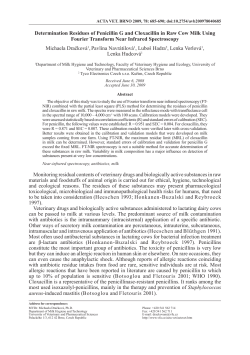 Determination Residues of Penicillin G and Cloxacillin in Raw Cow