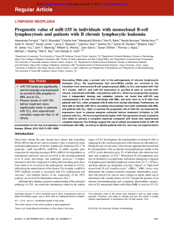 Prognostic value of miR-155 in individuals with monoclonal B