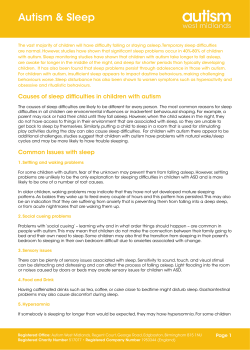 Causes of sleep difficulties in children with autism