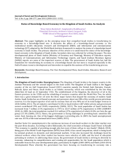 268 Status of Knowledge Based Economy in the Kingdom of Saudi