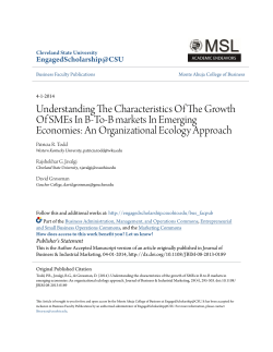Understanding The Characteristics Of The Growth Of SMEs In B