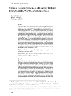 Speech Recognition in Multitalker Babble Using Digits, Words, and