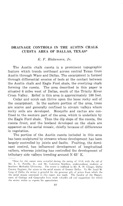 DRAINAGE CONTROLS IN THE AUSTIN CHALK CUEST A