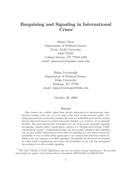 Bargaining and Signaling in International Crises