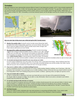 Tips for Tornado Season - USF Health