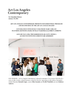 For Immediate Release: January 18, 2016 ART LOS ANGELES