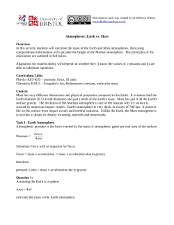 the instructions for Atmospheres: Earth vs Mars