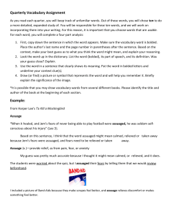 Quarterly Vocabulary