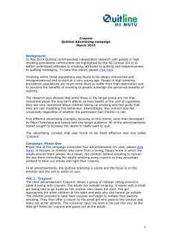 1 Crayons Quitline Advertising campaign March 2015 Background