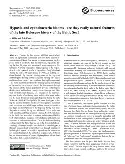 Hypoxia and cyanobacteria blooms - are they
