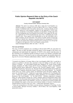Public Opinion Research Data on the Entry of the Czech Republic