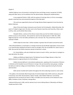 Chapter 6 --Mother Robinson was instrumental in starting the home