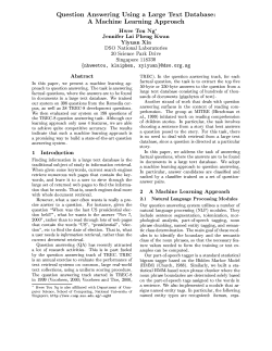 Question Answering Using a Large Text Database