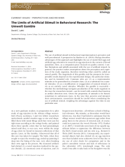 The Limits of Artificial Stimuli in Behavioral Research