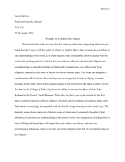 McCaw 1 Gavin McCaw Professor Rochelle Johnson FYS 110 27