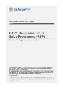 CARE Bangladesh Rural Sales Programme (RSP)