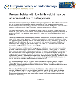 Preterm babies with low birth weight may be at increased risk of