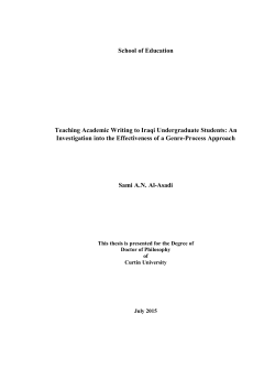 School of Education Teaching Academic Writing to Iraqi