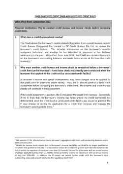 faqs on revised credit card and unsecured