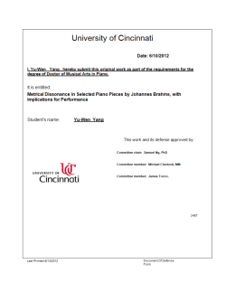 Metrical Dissonance in Selected Piano Pieces by Johannes Brahms