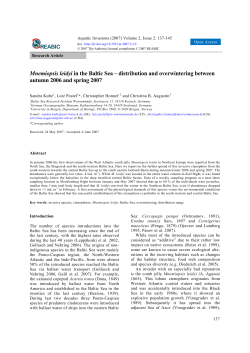 Mnemiopsis leidyi in the Baltic Sea &ndash; distribution and overwintering