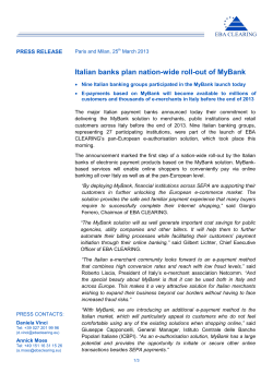 Italian banks plan nation-wide roll-out of MyBank