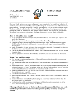 MCLA Health Services Self Care Sheet Nose Bleeds
