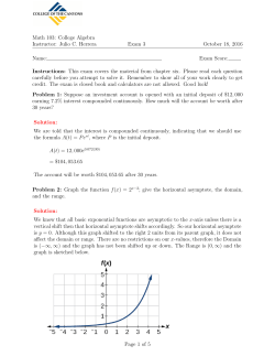 Math 103: College Algebra Instructor: Julio C. Herrera Exam 3