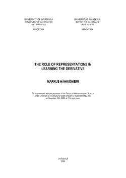 THE ROLE OF REPRESENTATIONS IN LEARNING THE DERIVATIVE