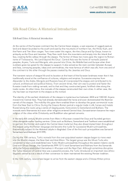 Silk Road Cities: A Historical Introduction
