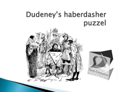 Dudeney`s puzzel