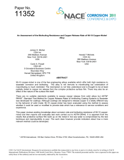 11352: An Assessment of the Biofouling Resistance and Copper