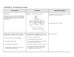 CHAPTER 11: Procedural Task Analysis