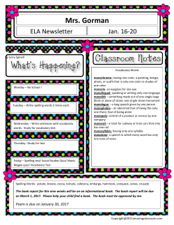 ELA Newsletter Jan. 16-20 - Cleveland School District