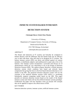 immune system based intrusion detection system