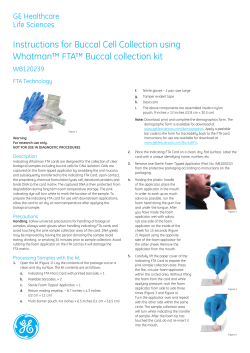 Instructions for Buccal Cell Collection using Whatman&trade; FTA