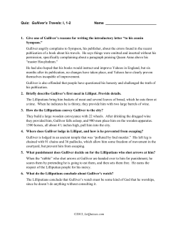 Gulliver`s Travels: I, 1-2 Name