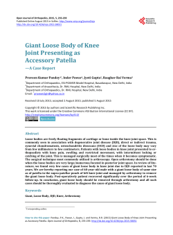 Giant Loose Body of Knee Joint Presenting as Accessory Patella