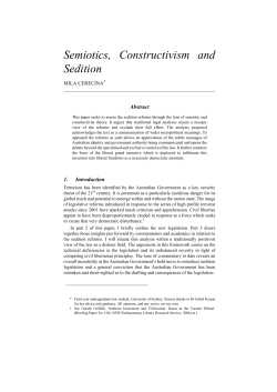 Semiotics, Constructivism and Sedition