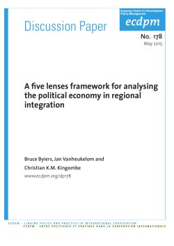 A five lenses framework for analysing the political economy in