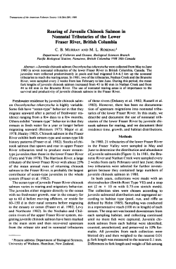 Rearing of Juvenile Chinook Salmon in Nonnatal Tributaries of the