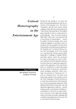 Critical Historiography in the Entertainment Age