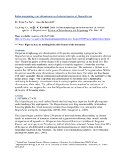 Pollen morphology and ultrastructure of selected