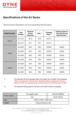 Specifications of the NJ Series